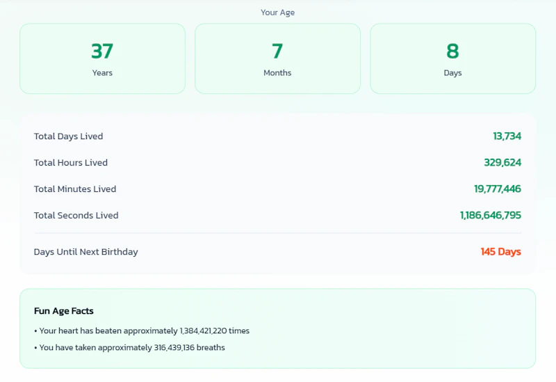 Online Age Calculator screenshot 3