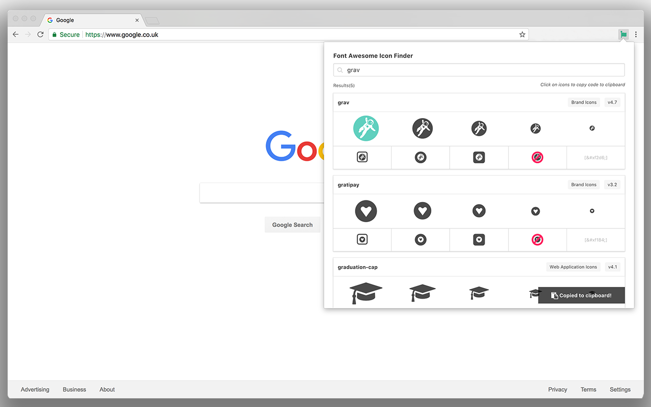 Font Awesome Icon Finder gallery image