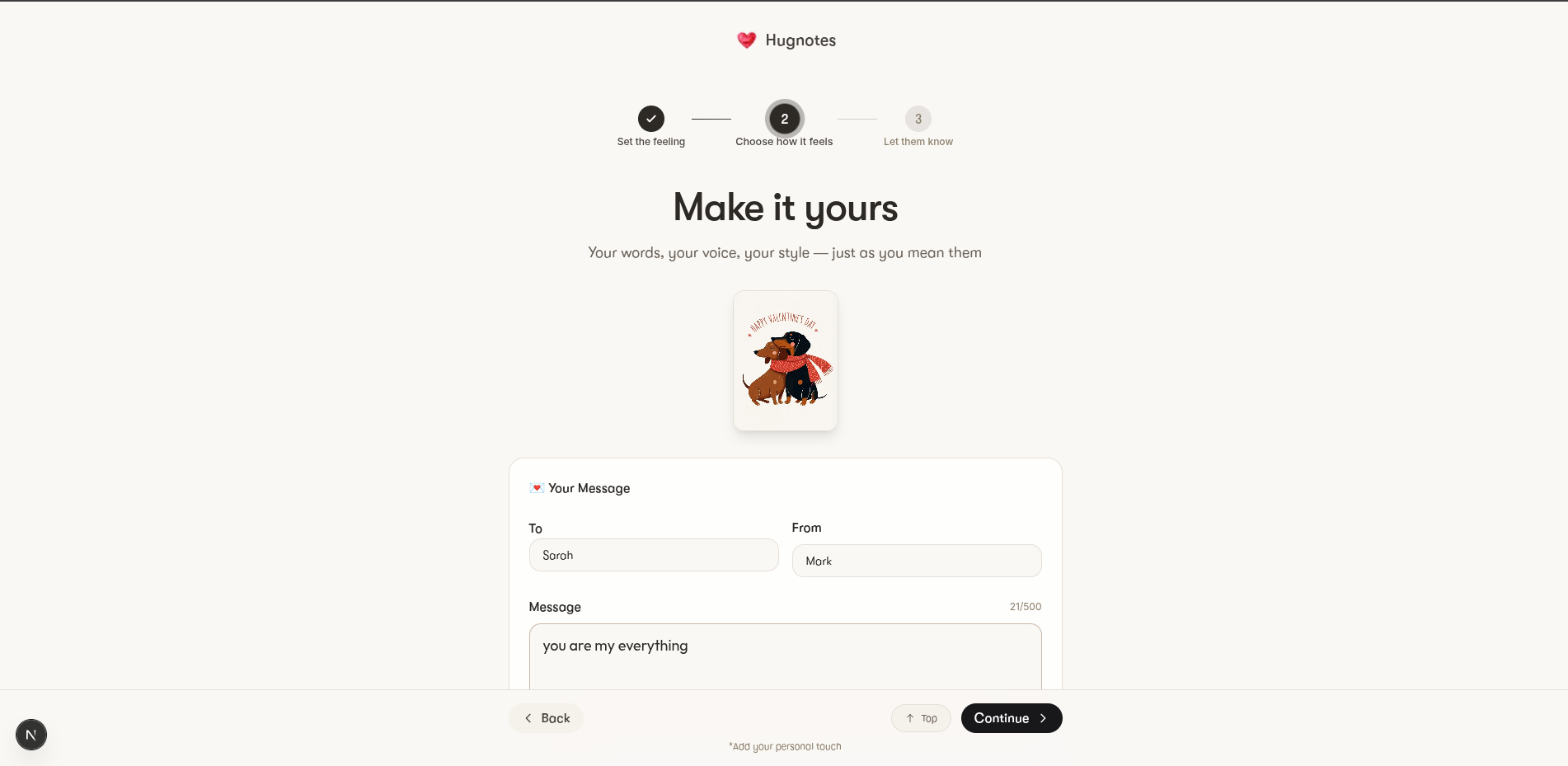 Hugnotes - Screenshot 3 showing product features and functionality
