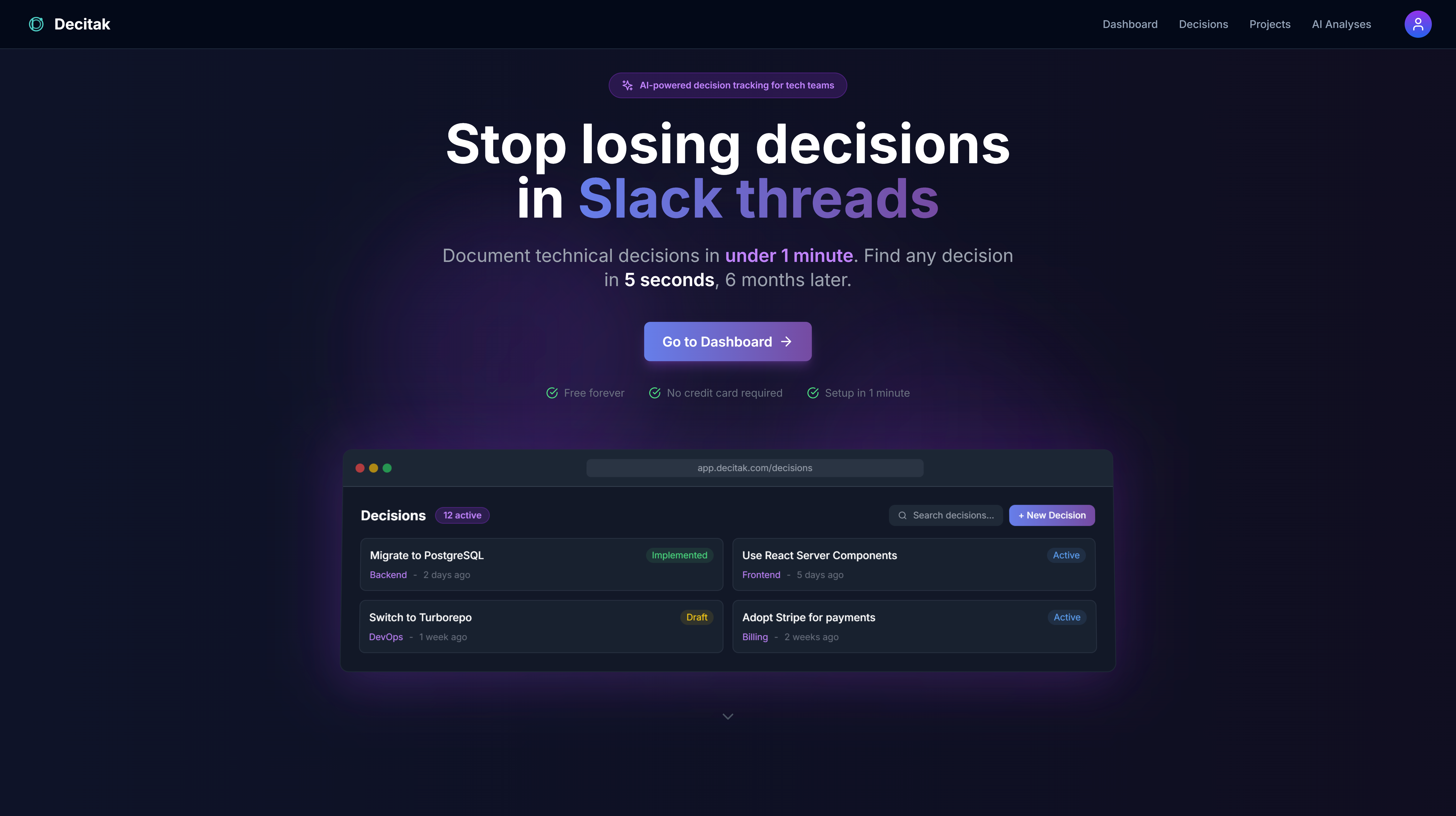 Decitak - Main product screenshot demonstrating key features and user interface