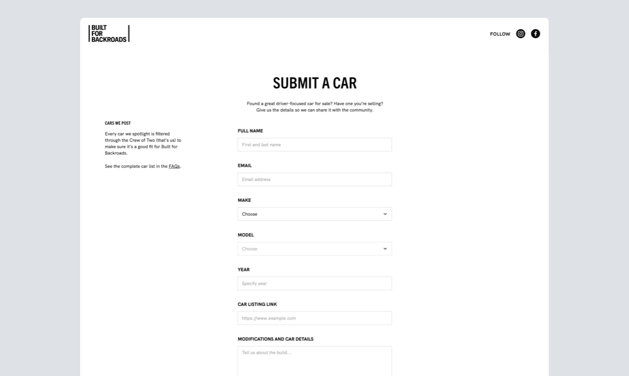 Built for Backroads gallery image