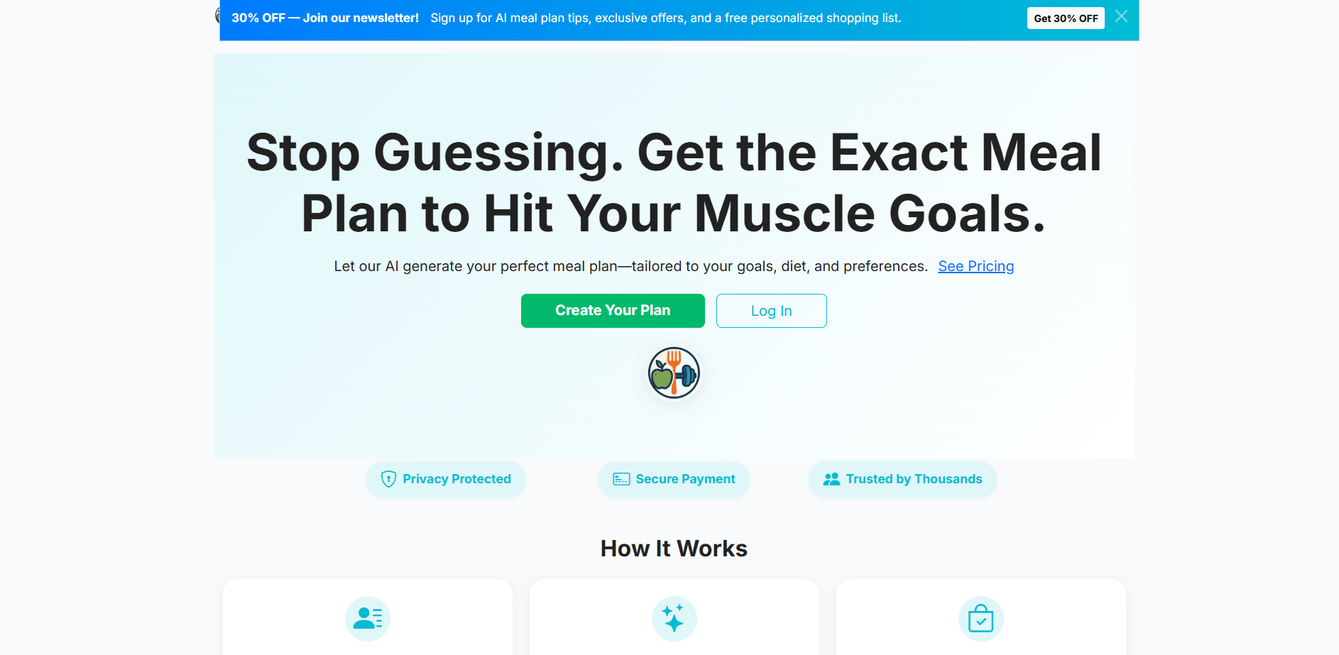 FoodPlannerAI - Main product screenshot demonstrating key features and user interface