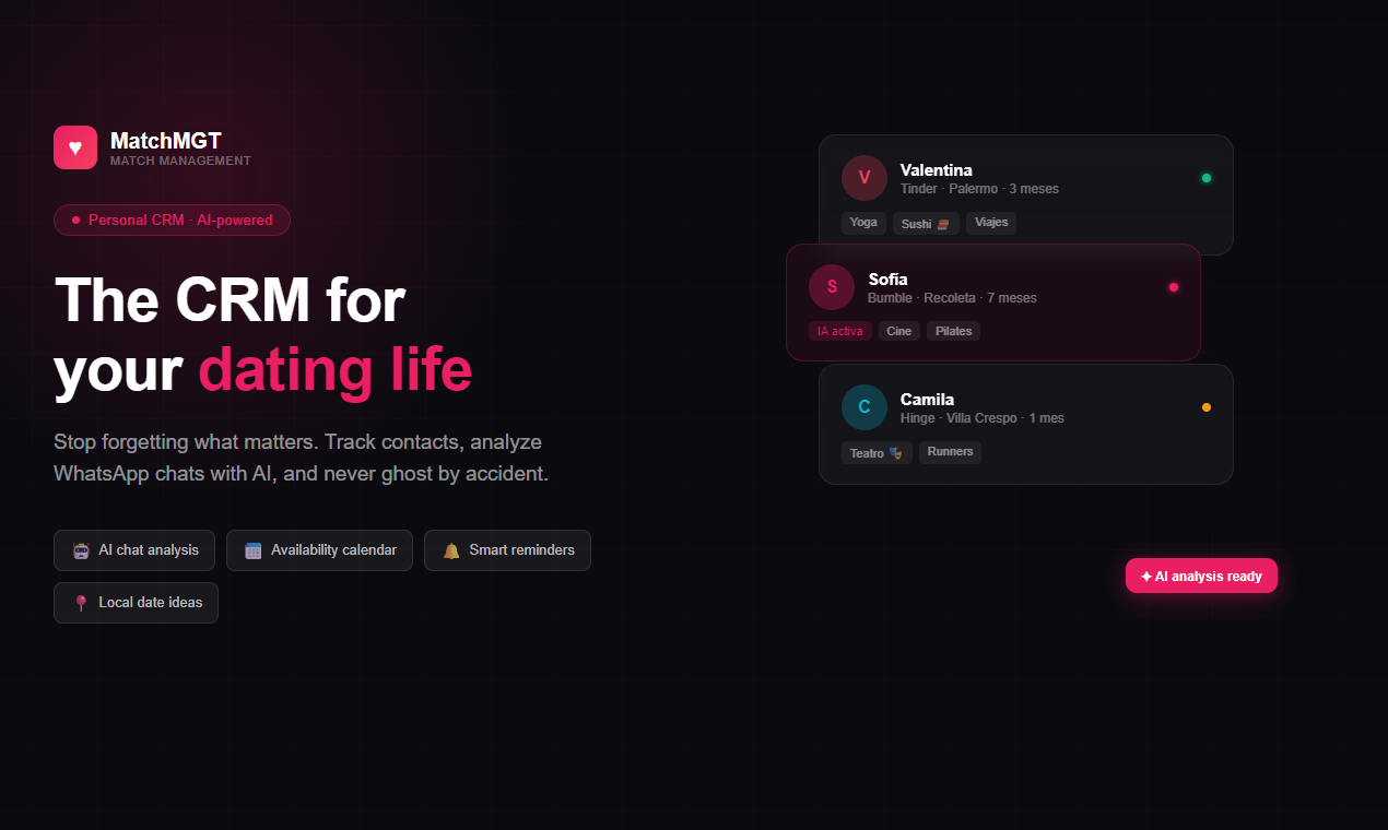 MatchMGT - Main product screenshot demonstrating key features and user interface