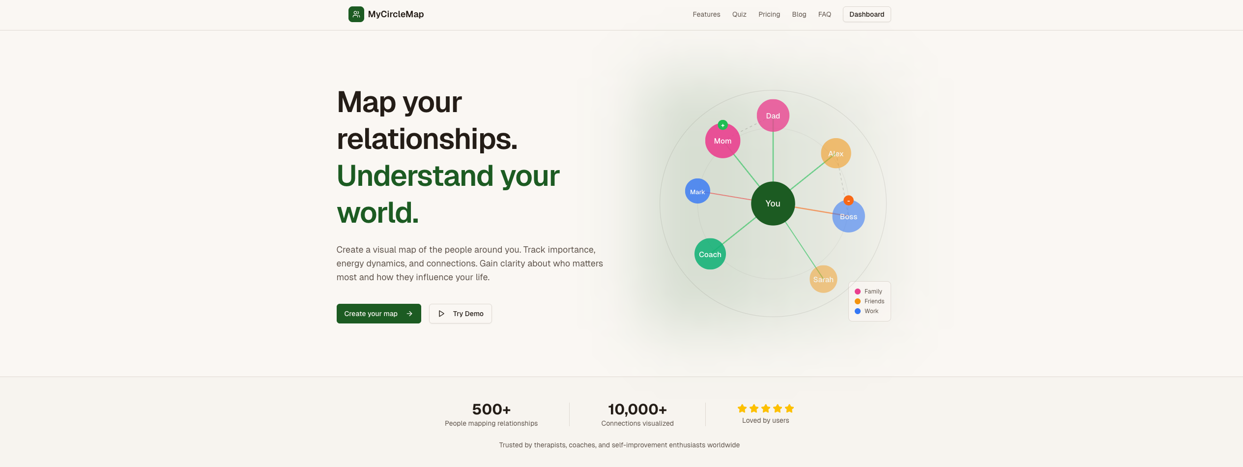 MyCircleMap - Main product screenshot demonstrating key features and user interface