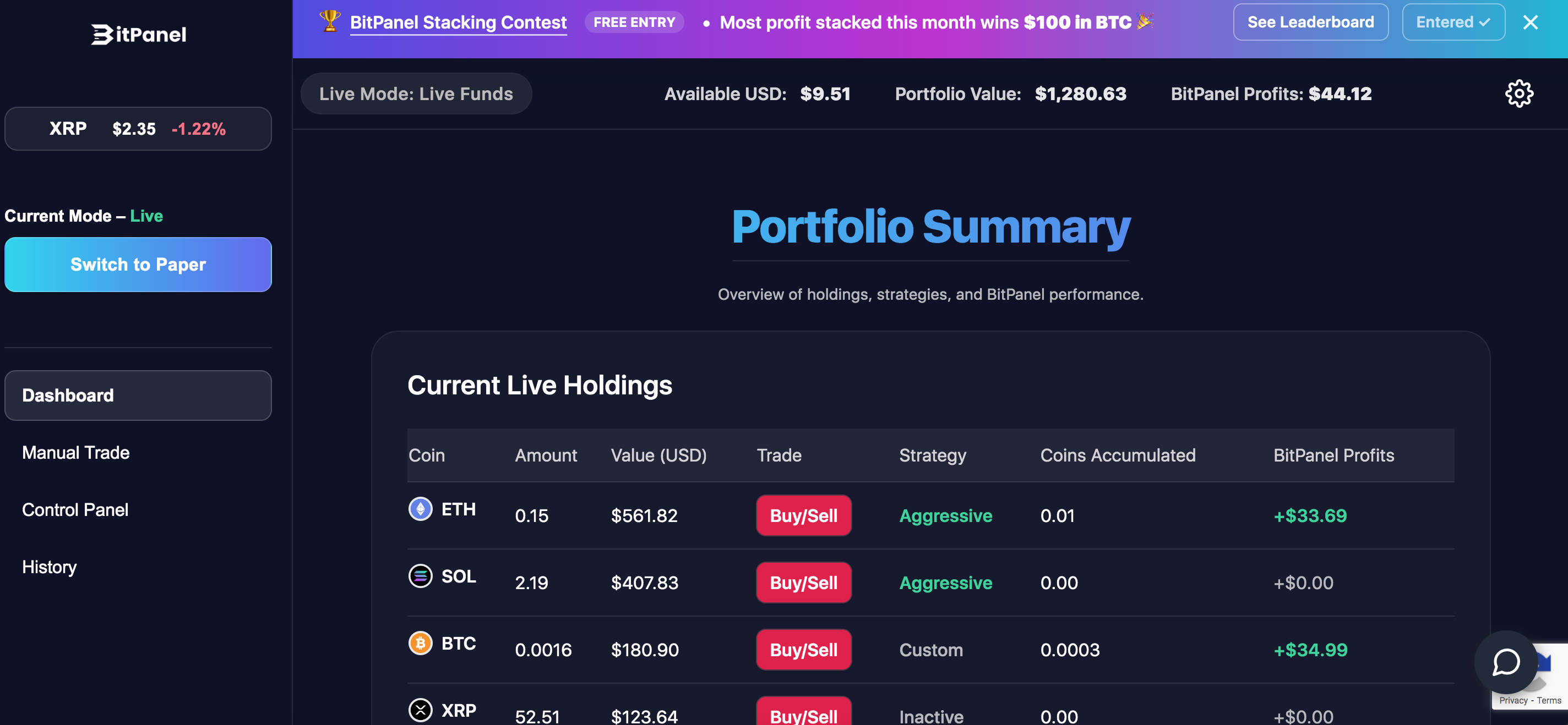 BitPanel — 加密貨幣交易平台 - 優於買入並持有的加密貨幣交易平台 media 1