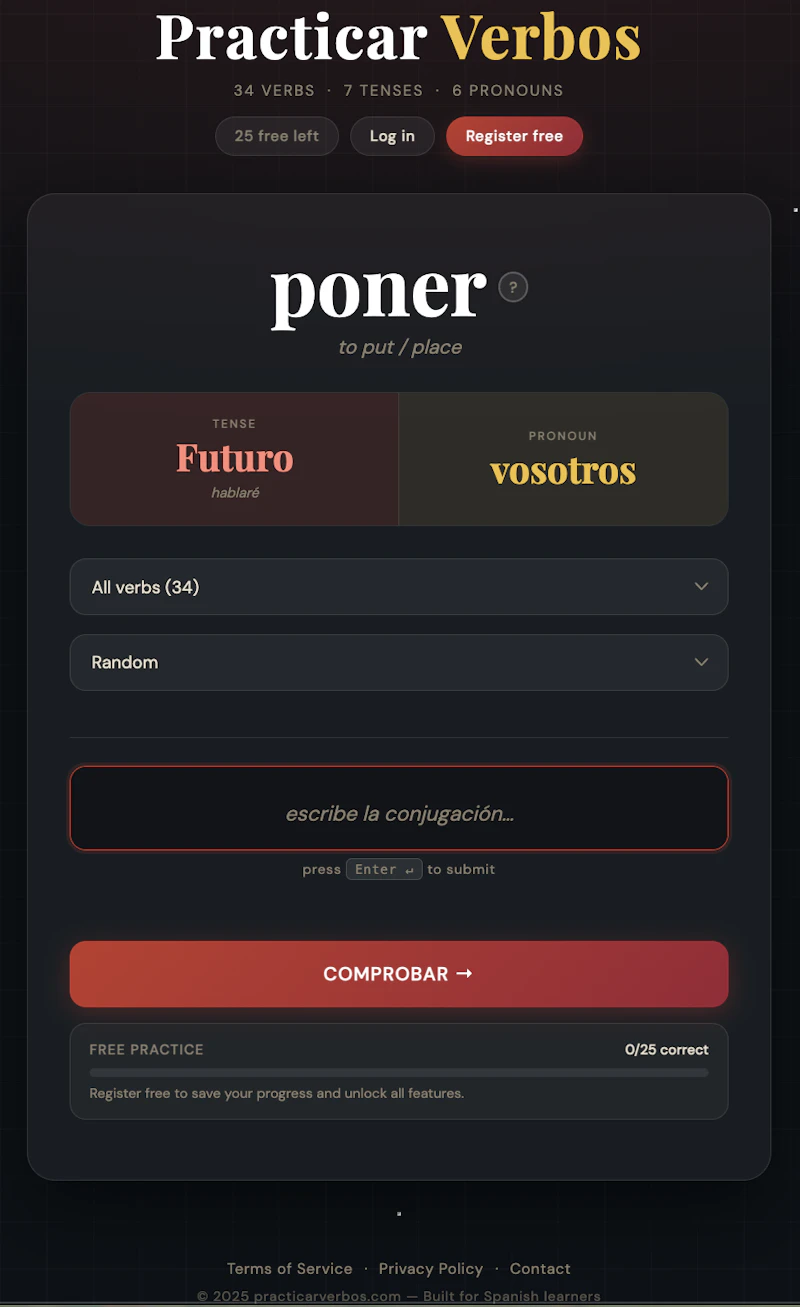 Practicar Verbos screenshot 1