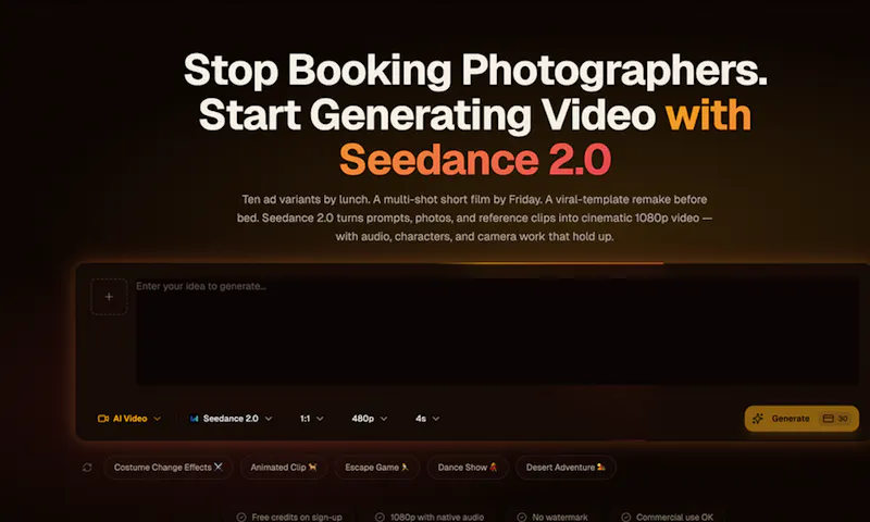 Seedance 2.0 AI Video Generator screenshot 1