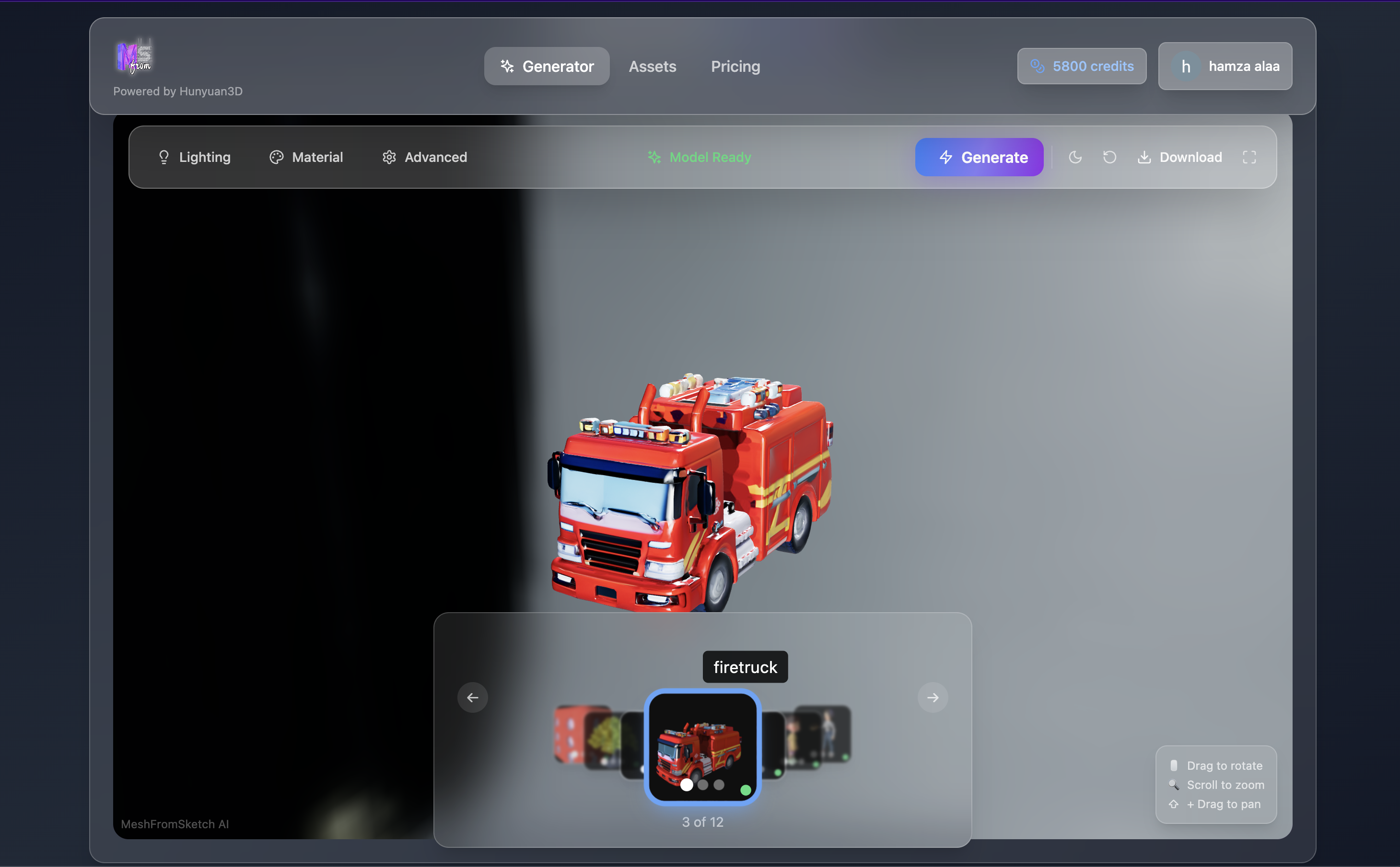Meshfromsketch - 3D varlıklar mağazası ve 3D jeneratör, kullanımı kolay ve temiz medya 5