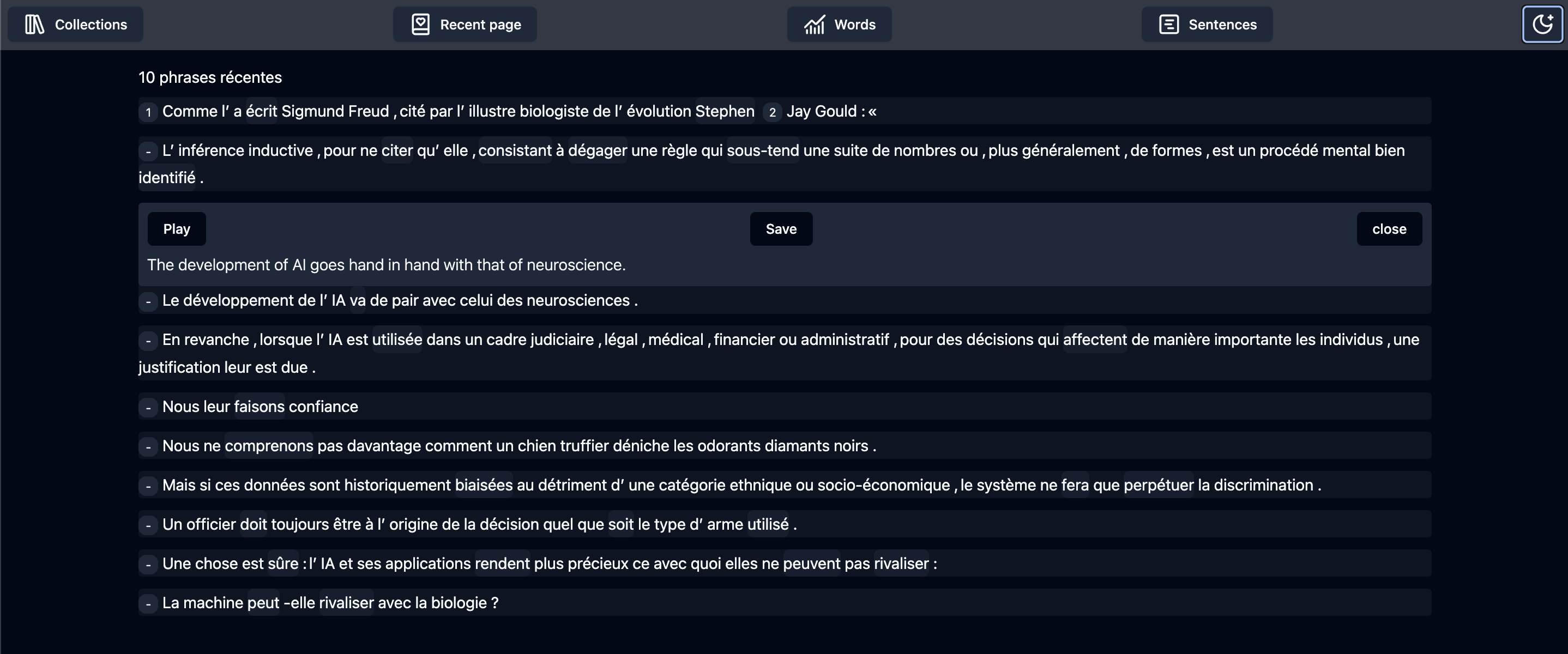 MyWords - Lesen Sie kostenlose französische Bücher leicht und lernen Sie schnell Medien 2