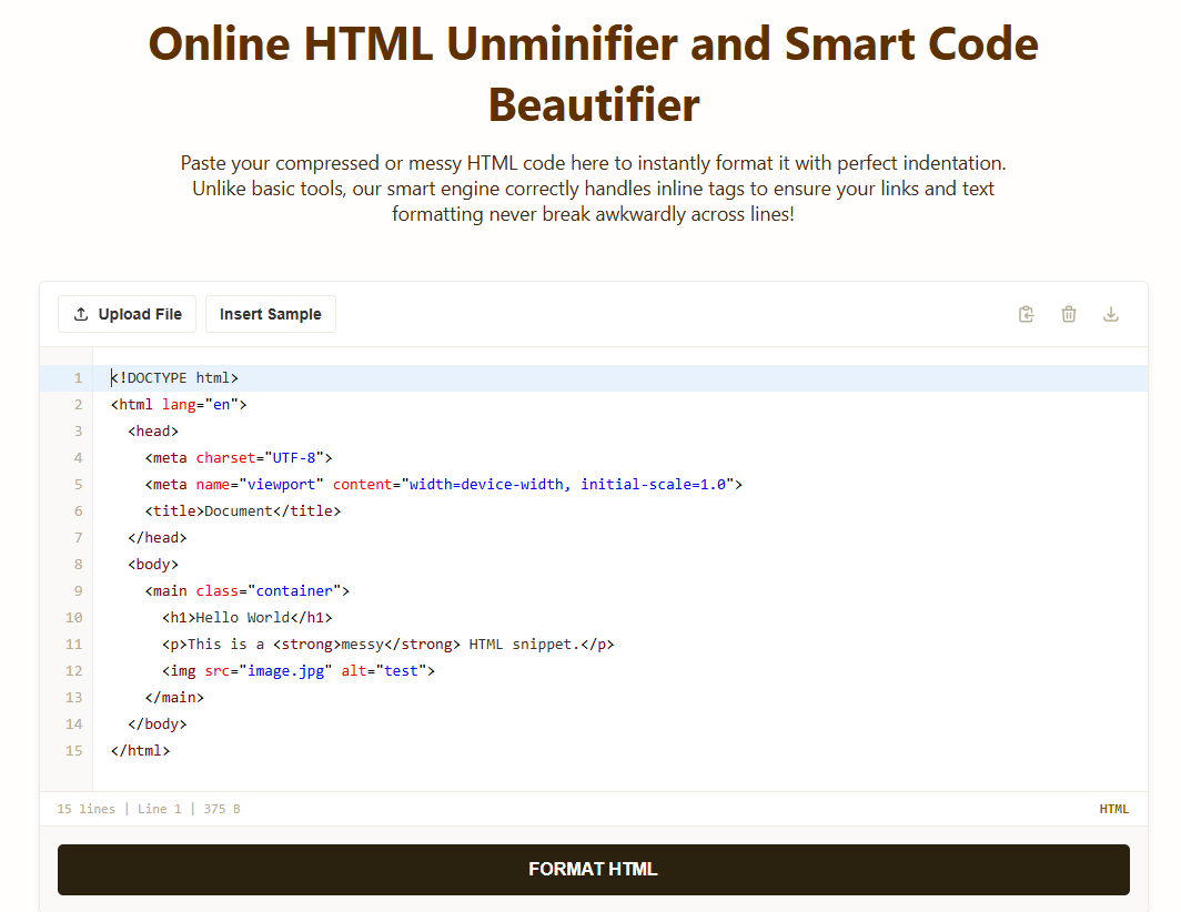HTML Formatter gallery image