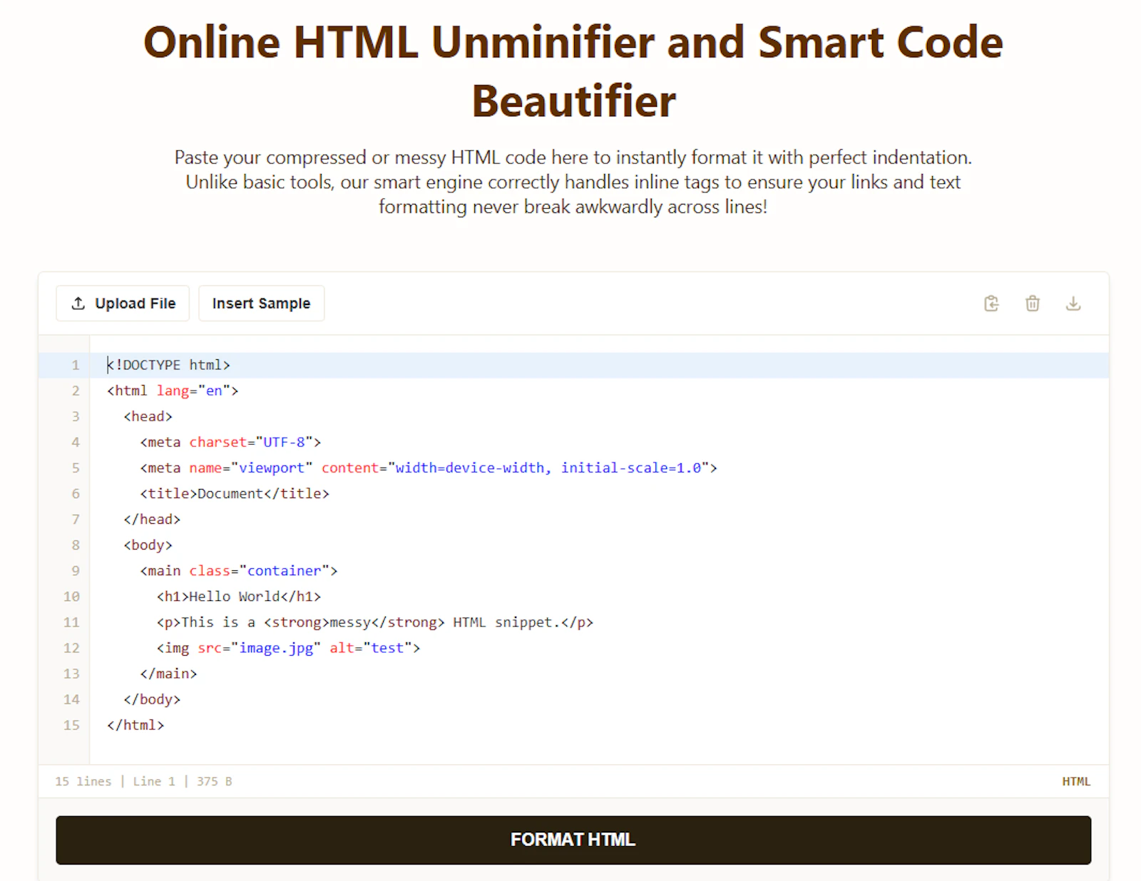 HTML Formatter screenshot 3
