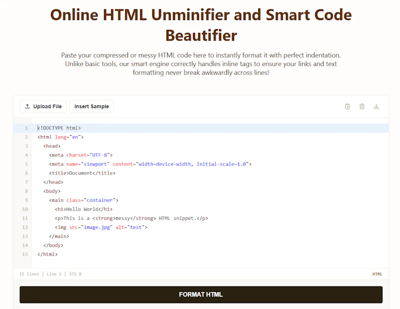 HTML Formatter screenshot 3