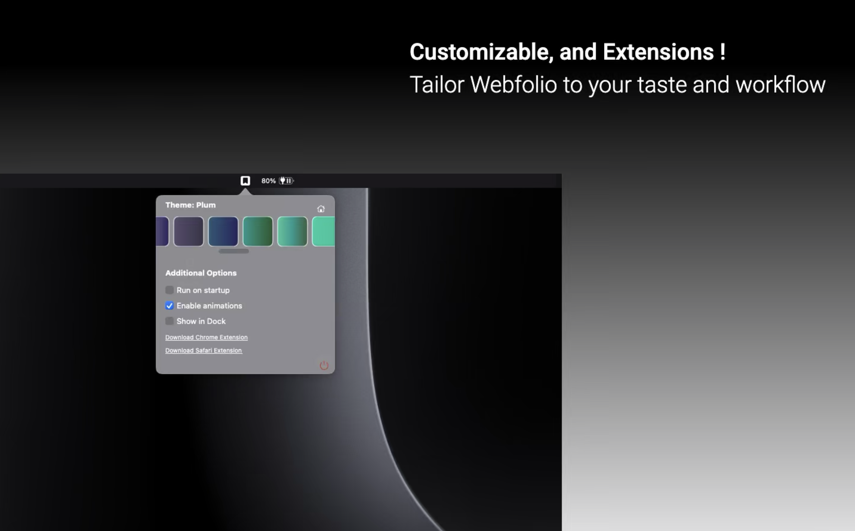 Webfolio: Menu Bar Bookmarks media 3