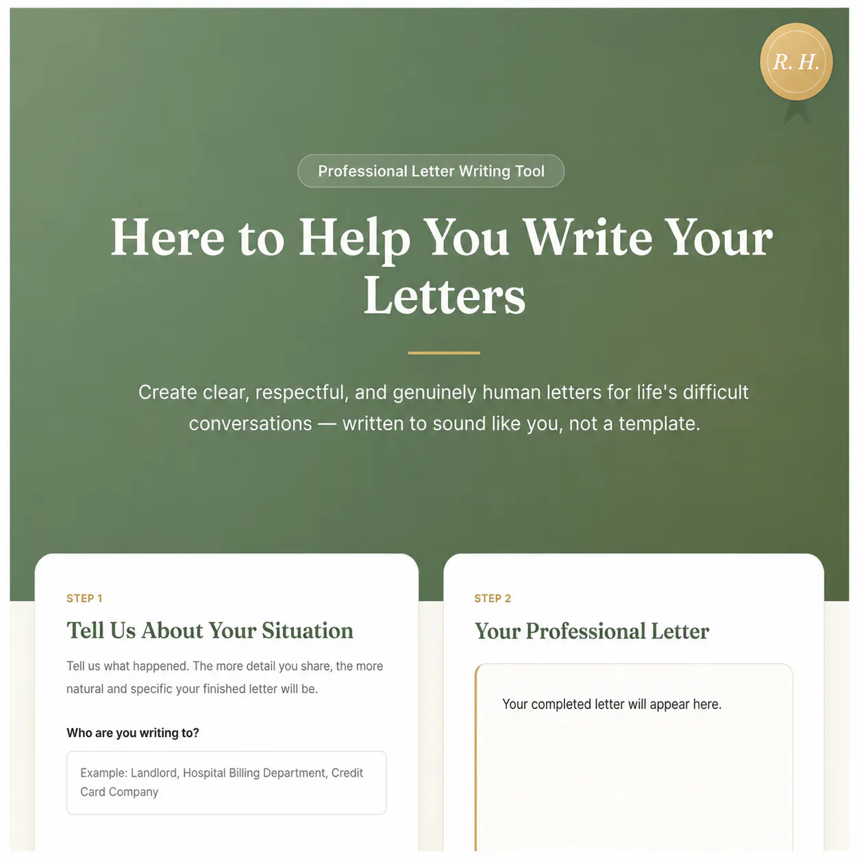 Here to Help You Write Your Letters