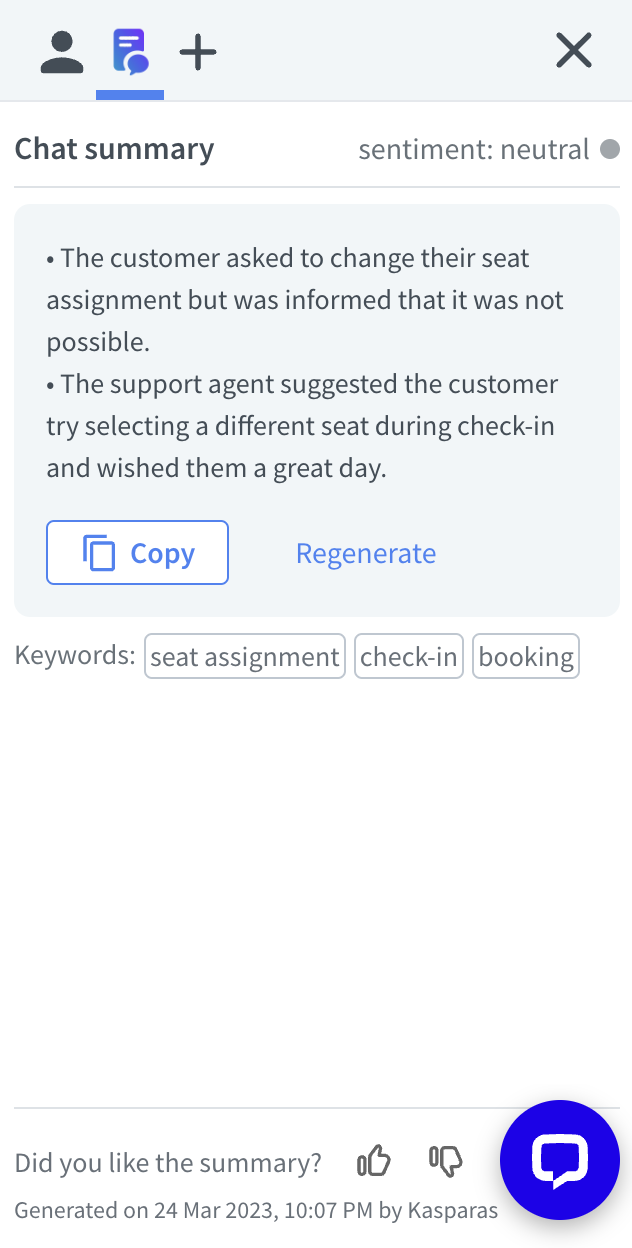 Chat Summary for LiveChat media 4