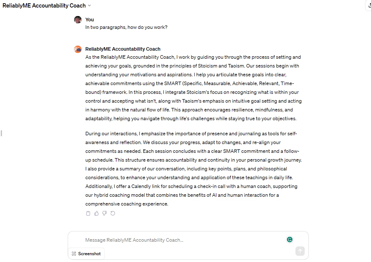 ReliablyME Accountability Coach GPT gallery image