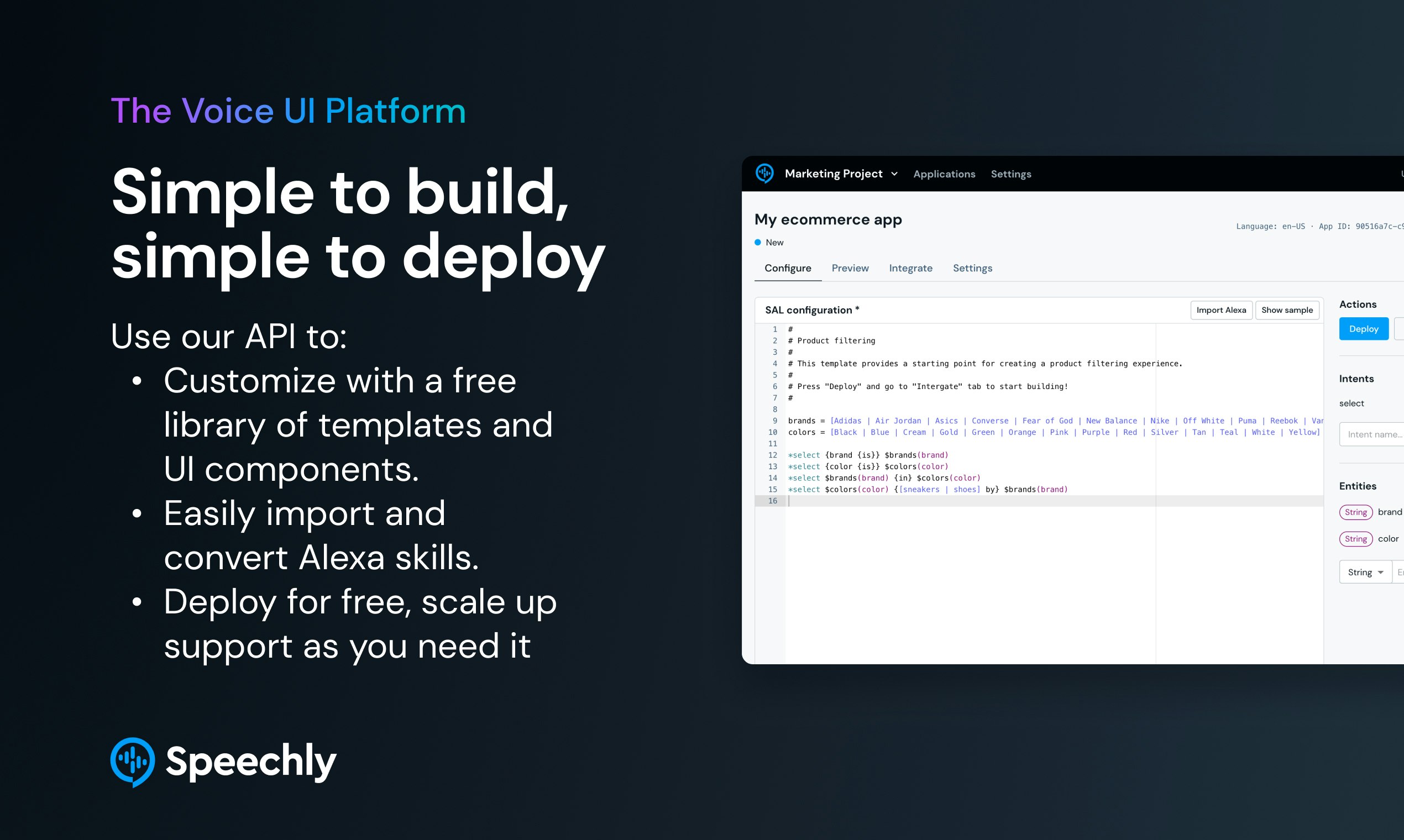 Speechly Reactive Voice UI API gallery image