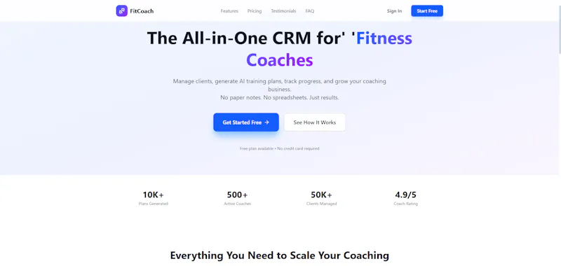 FitCoach CRM screenshot 1