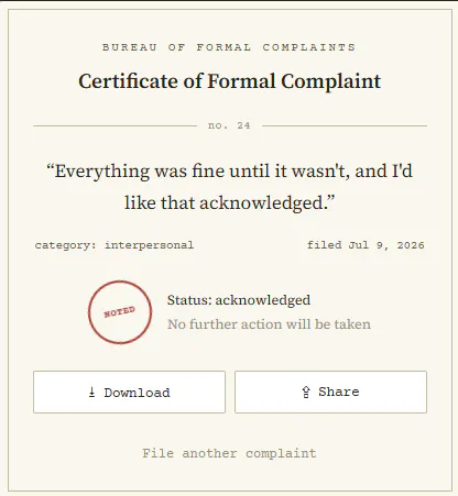 The Complaint Box Office gallery image