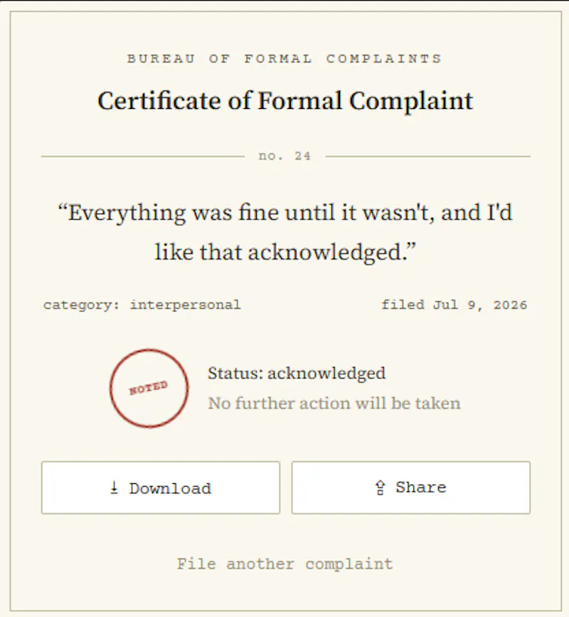 The Complaint Box Office screenshot 2
