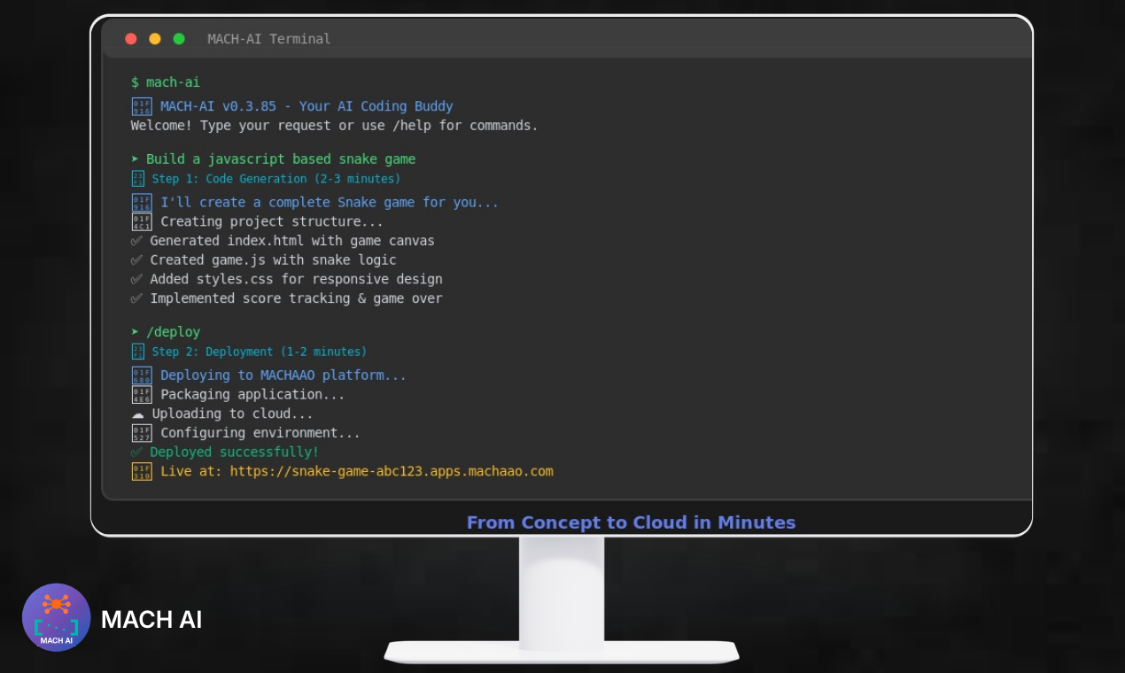 MACH AI - Main product screenshot demonstrating key features and user interface