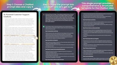 Una raccolta di schede di idee per chatbot visualizzate in modo organizzato.