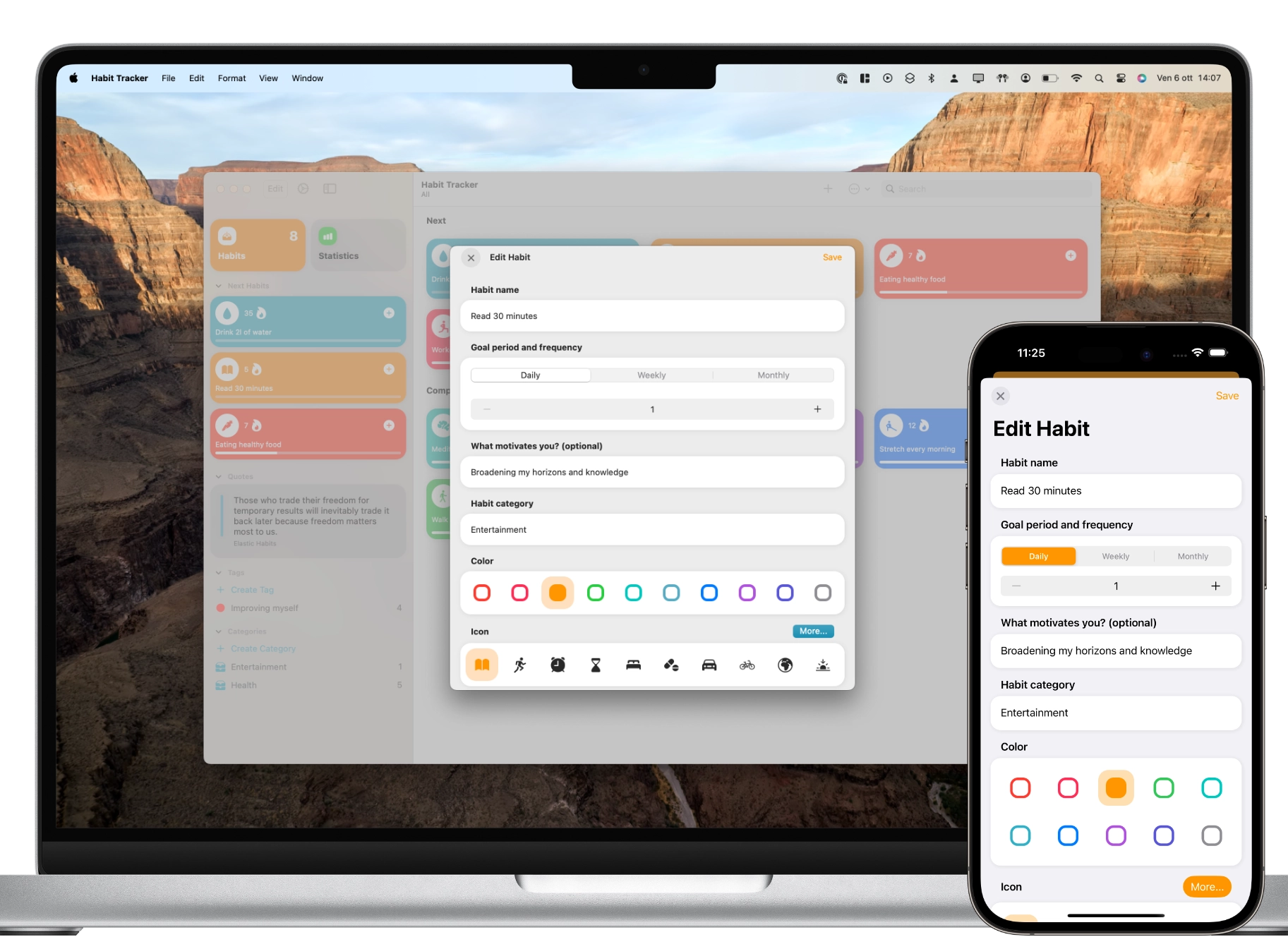 Abitudine Tracker: routine quotidiana media 4