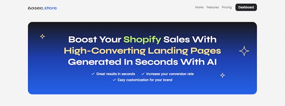 60sec.store: AI Landing Pages 4 Shopify gallery image