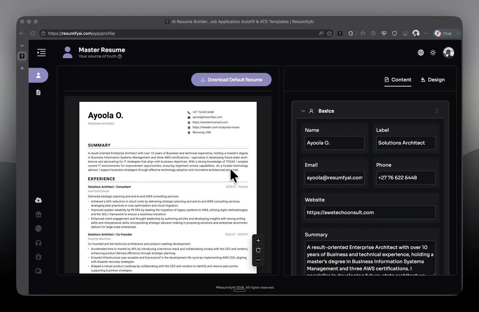 ResumifyAI (https://resumifyai.com) screenshot 9