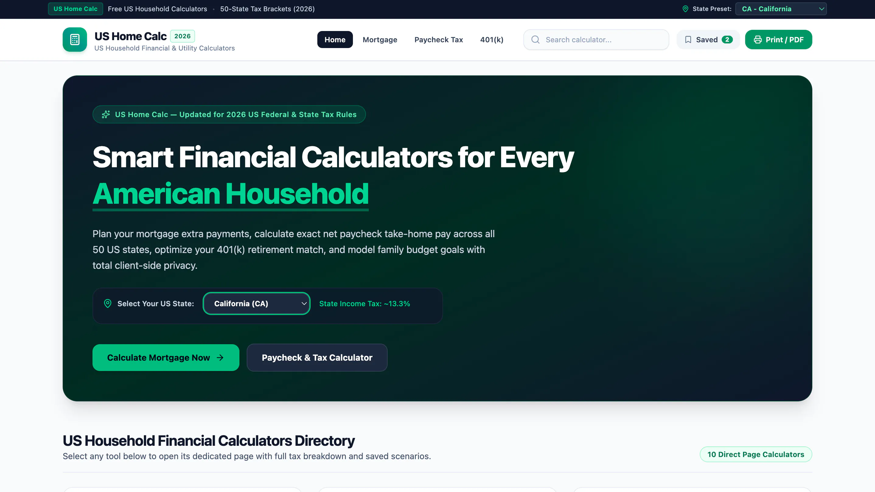 US Home Calc screenshot