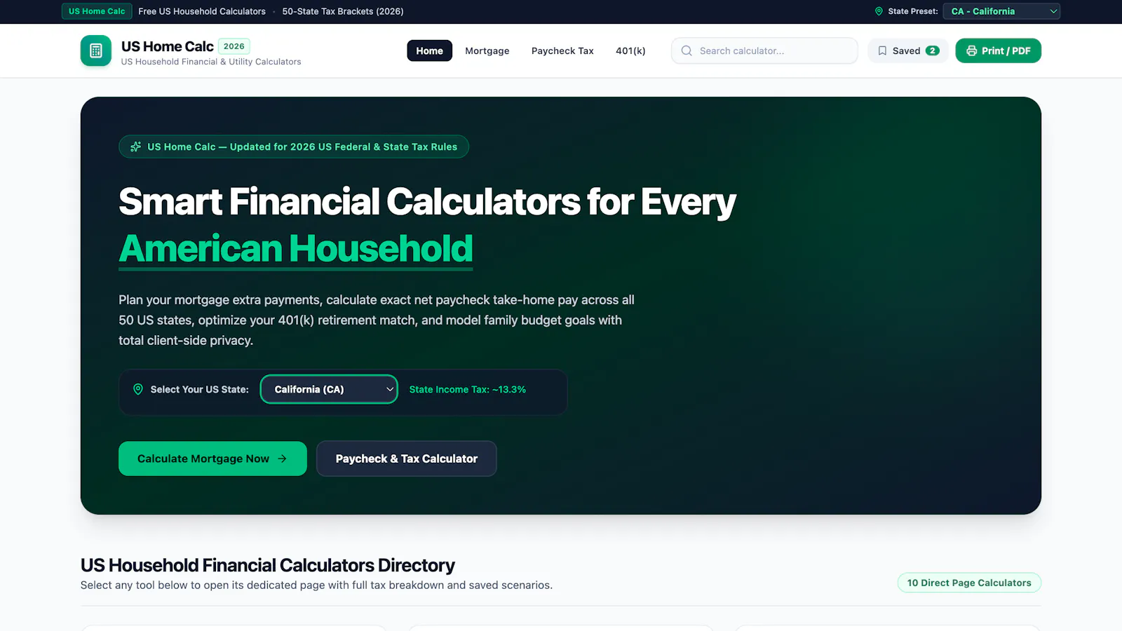 US Home Calc screenshot 1