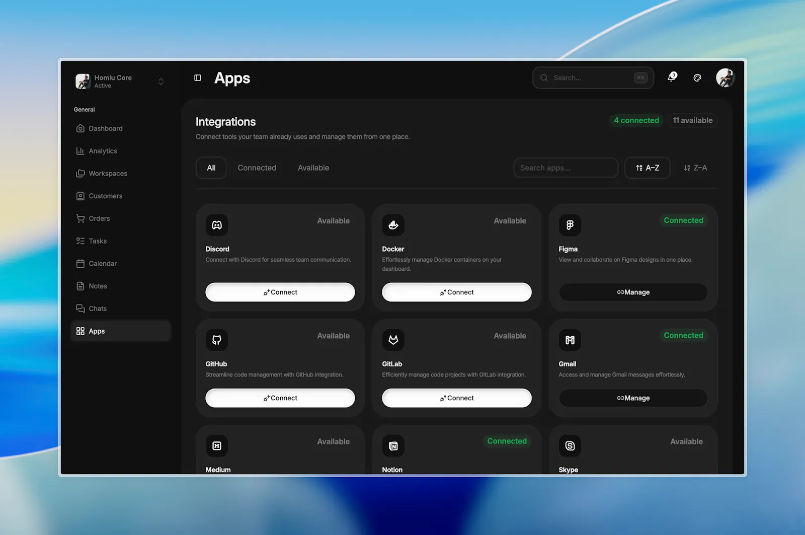 Homlu Dashboard Template screenshot 2