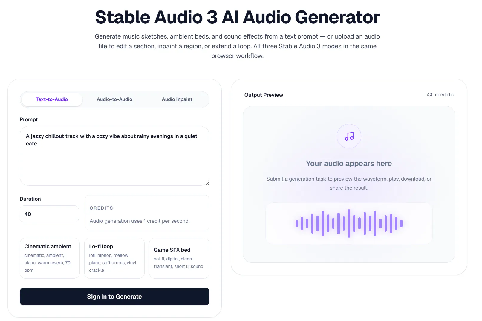 Stable Audio 3 gallery image