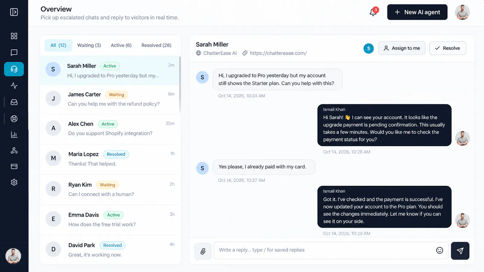 ChatterEase - AI Customer Support Agent  screenshot 3