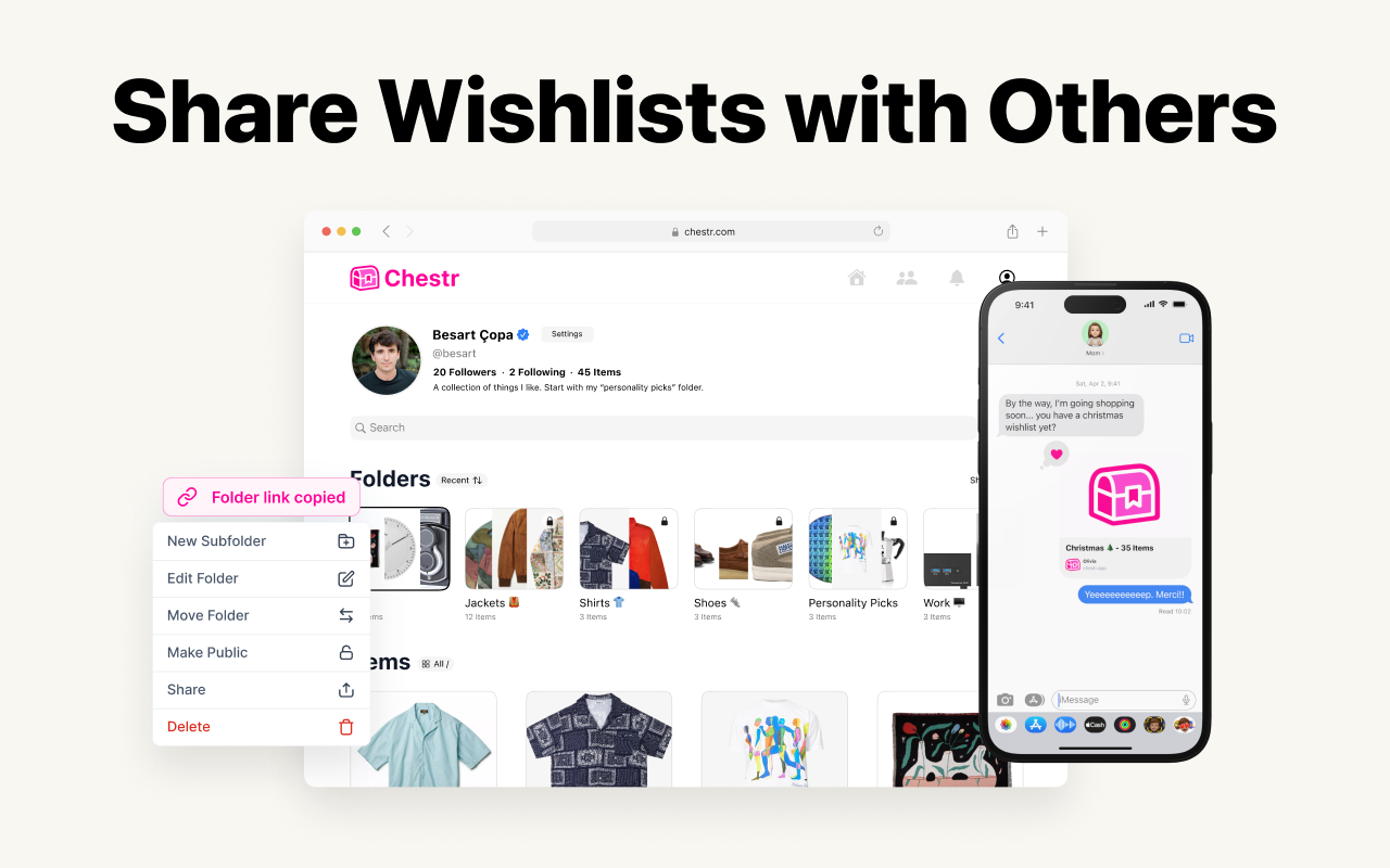 Lista de desejos chesti 1.0 web iOS aplicativo media 6