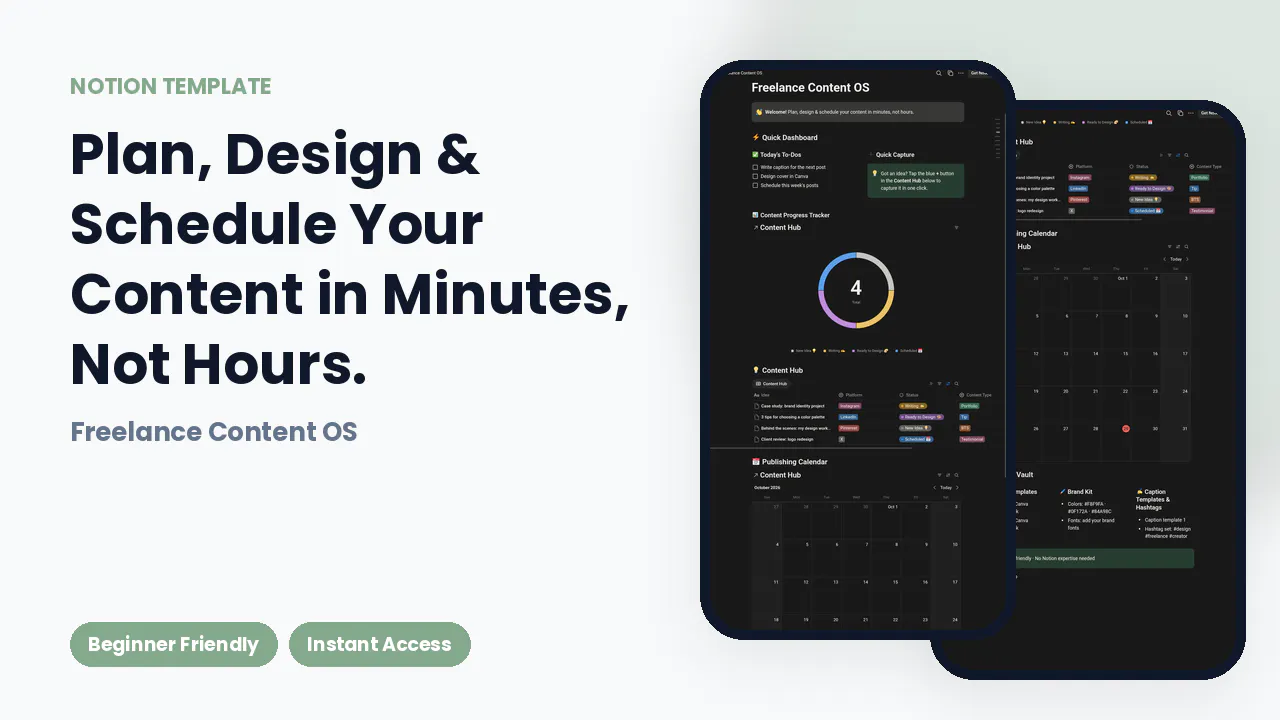 Freelance Content OS | Notion Template gallery image