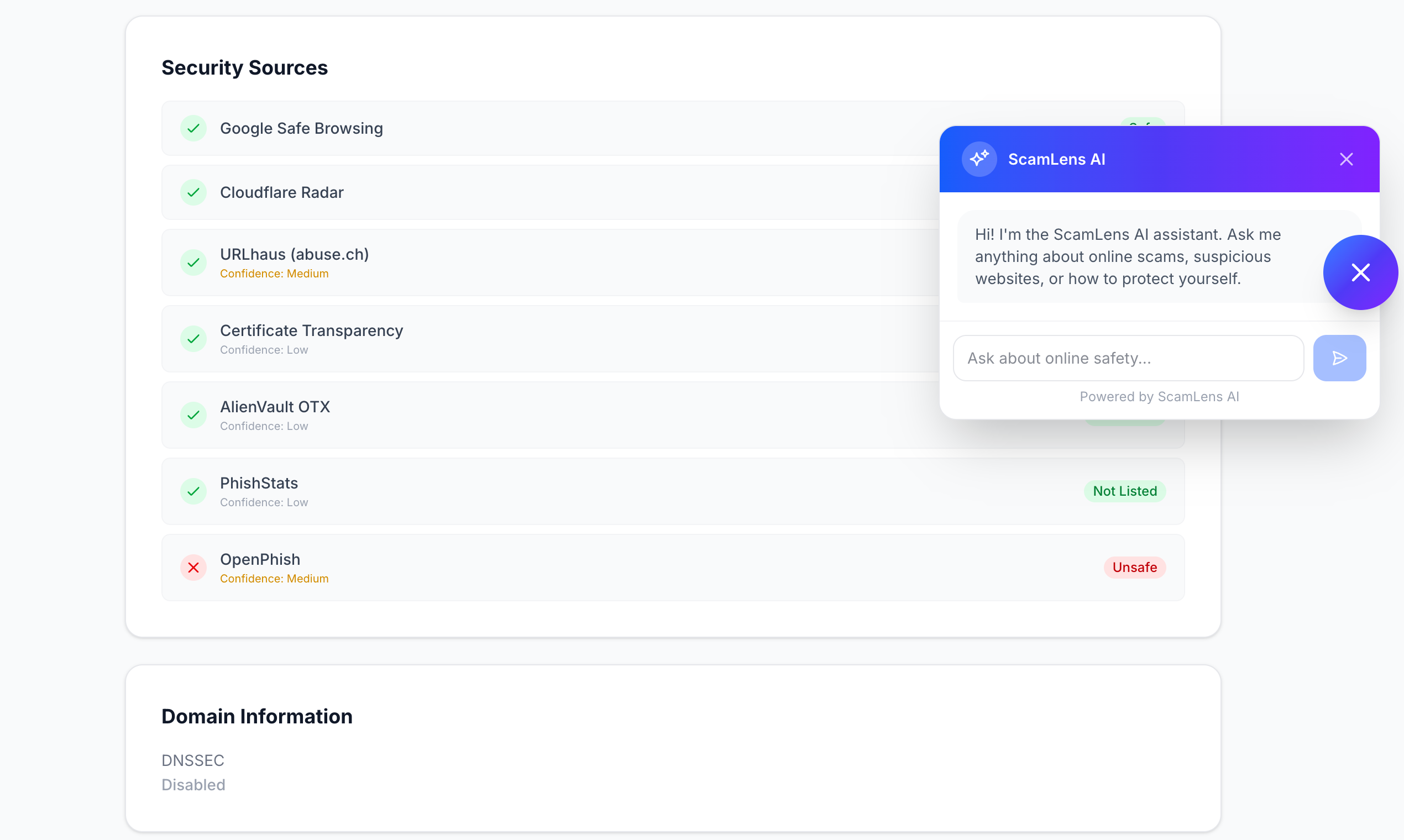 ScamLens - Screenshot 3 showing product features and functionality