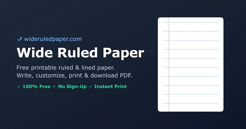 Wide Ruled Paper screenshot 1