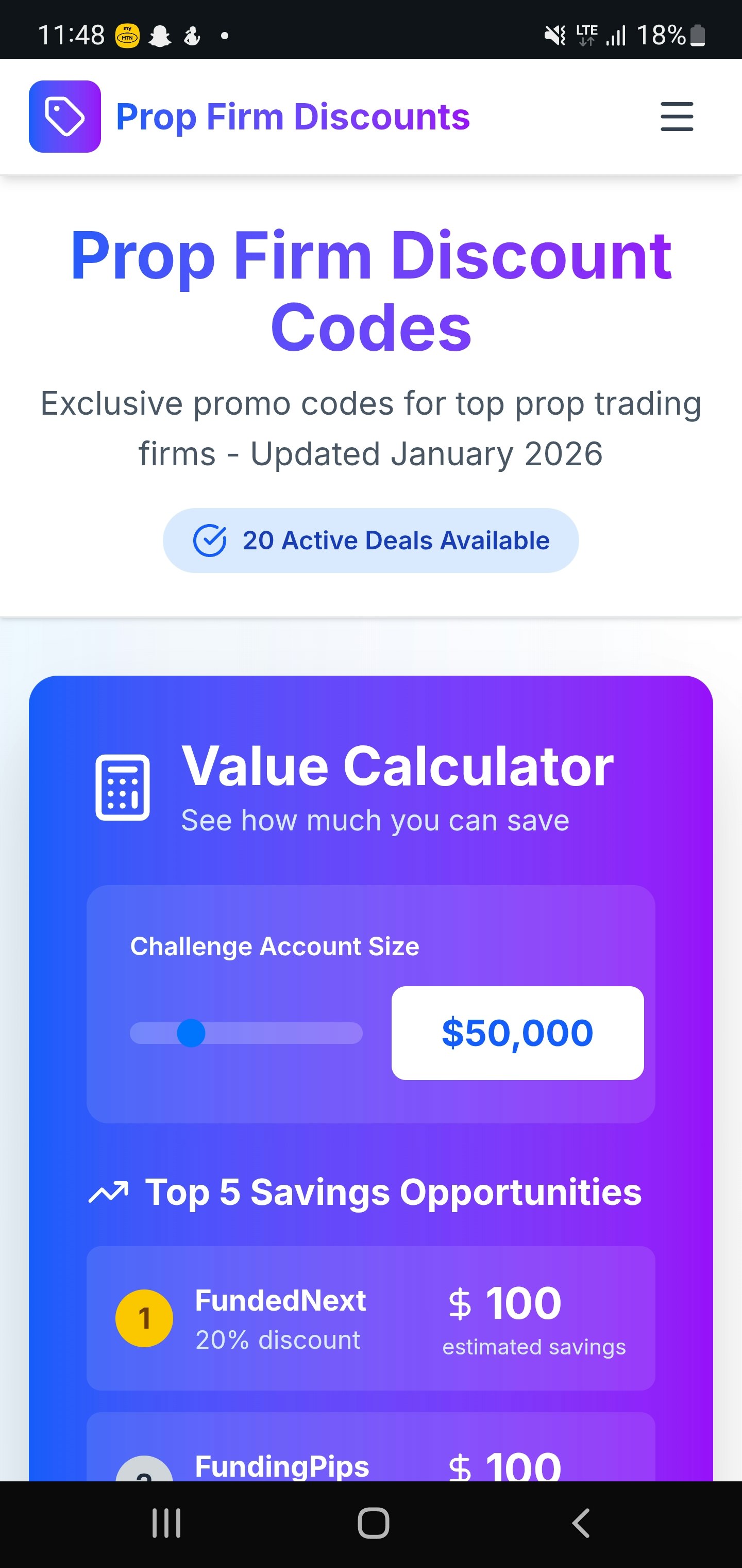 Prop Firm Discount Codes January 2026 gallery image