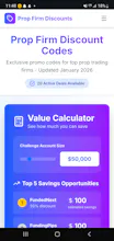 Prop Firm Discount Codes January 2026 gallery image