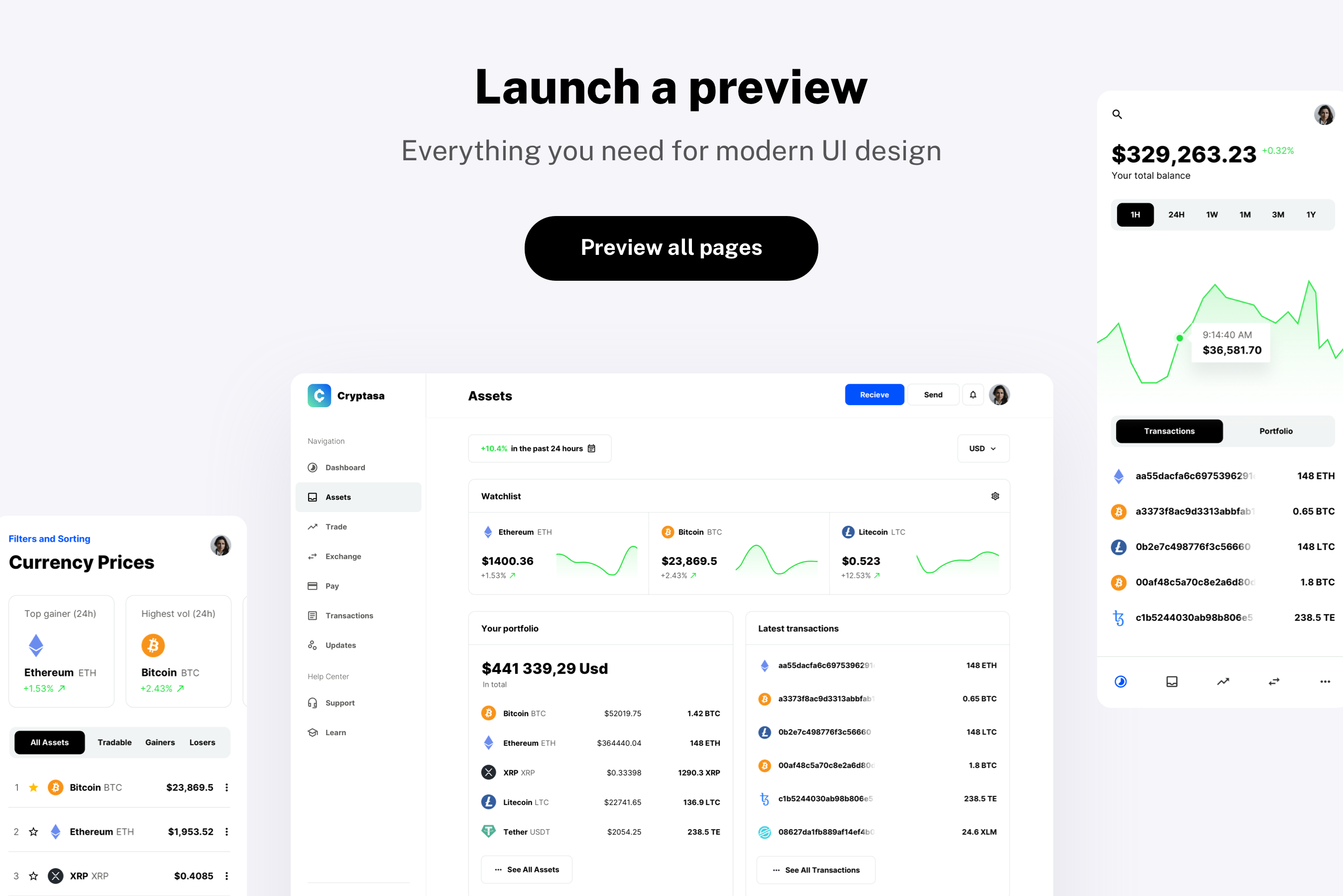 Cryptasa - UI Kit Defi (Crypto) Startups - 190 pagine e 334 simboli per le startup DEFI media 8
