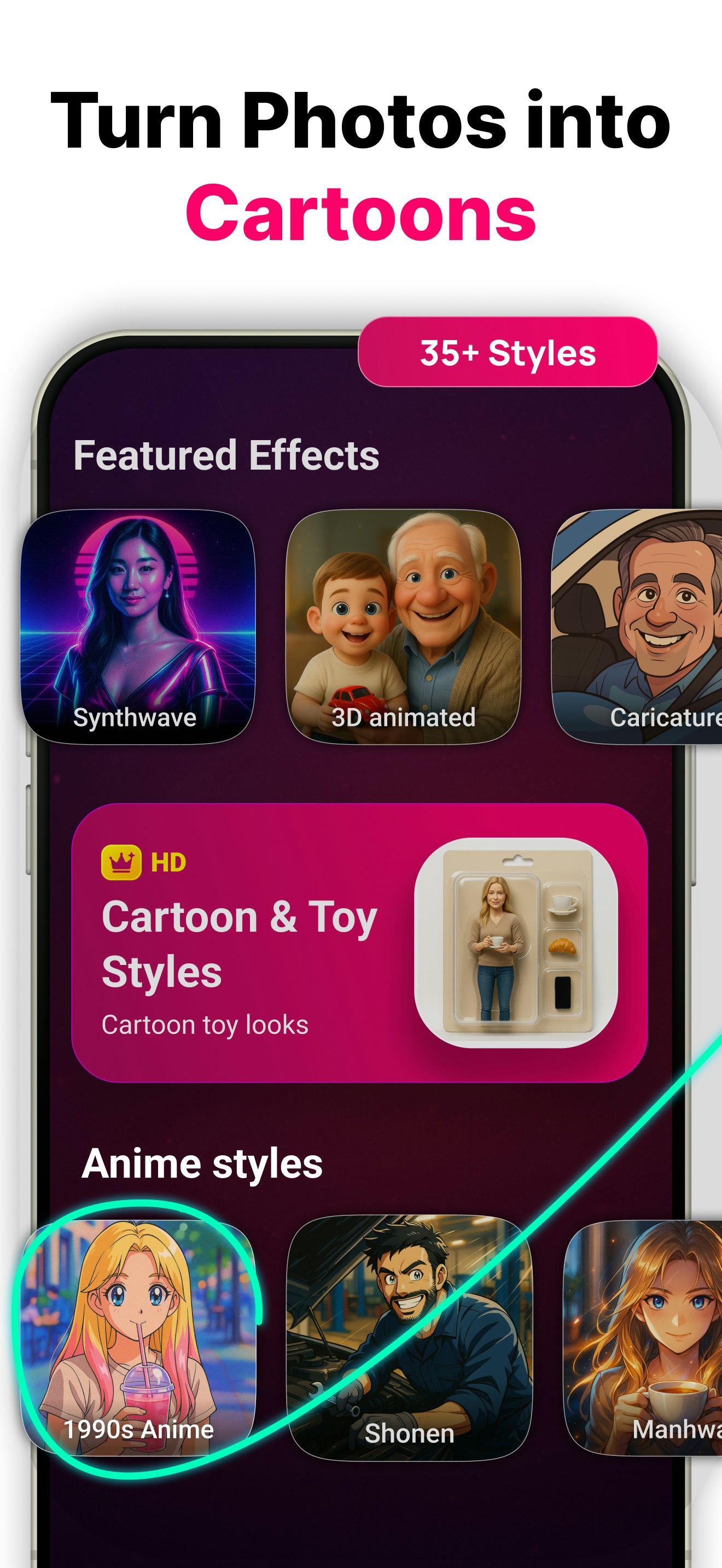 Quicktoon - Foto, reinventata: AI Cartoon, Anime, Pixel Art e altro ancora. media 3