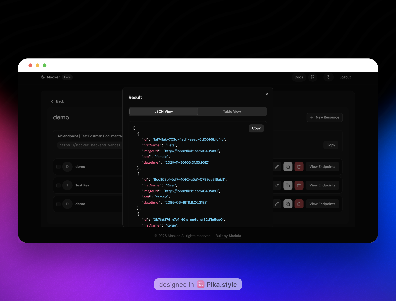 Mocker - Screenshot 2 showing product features and functionality