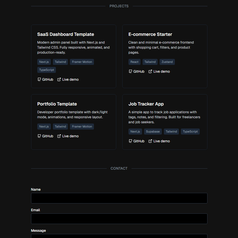 Developer Portfolio Template - BloomTPL - Portfolio template built with Next.js 15 and Tailwind CSS. media 3