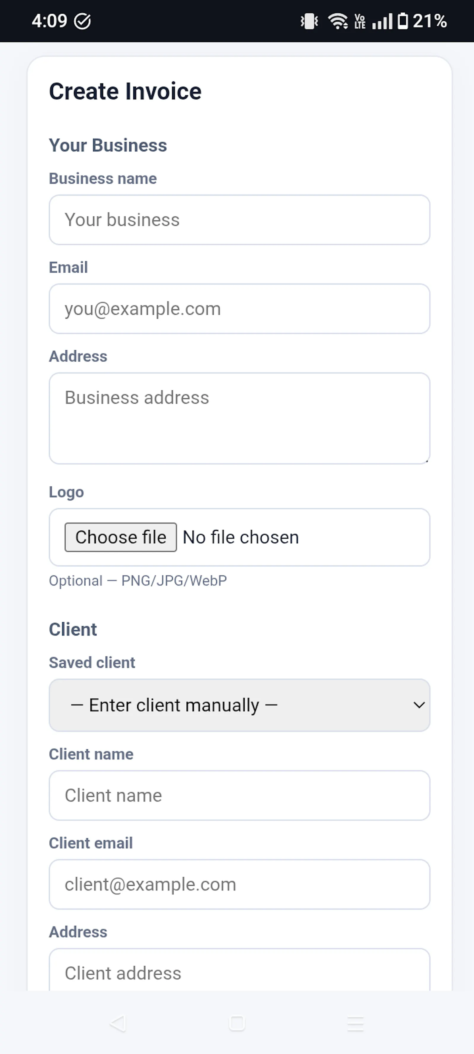 InvoiceBlade — Freelancer Invoice screenshot 4