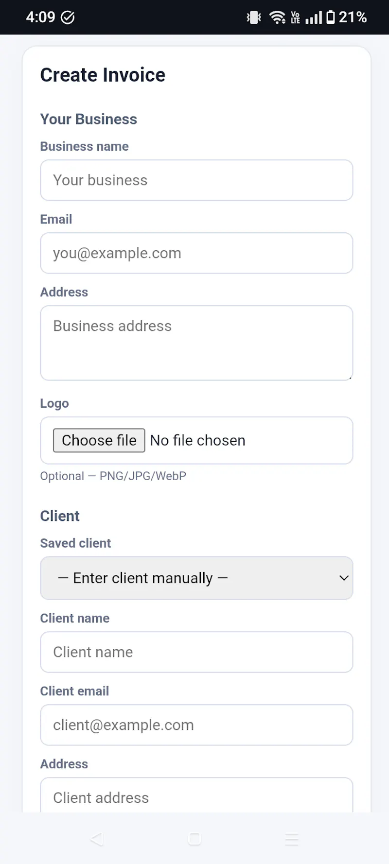 InvoiceBlade — Freelancer Invoice screenshot 4