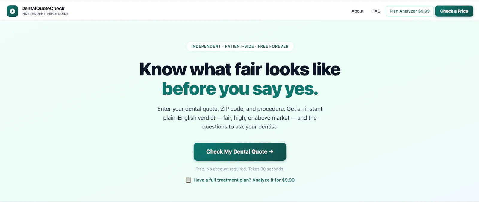 DentalQuoteCheck screenshot 1