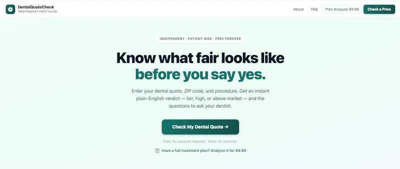 DentalQuoteCheck screenshot 1