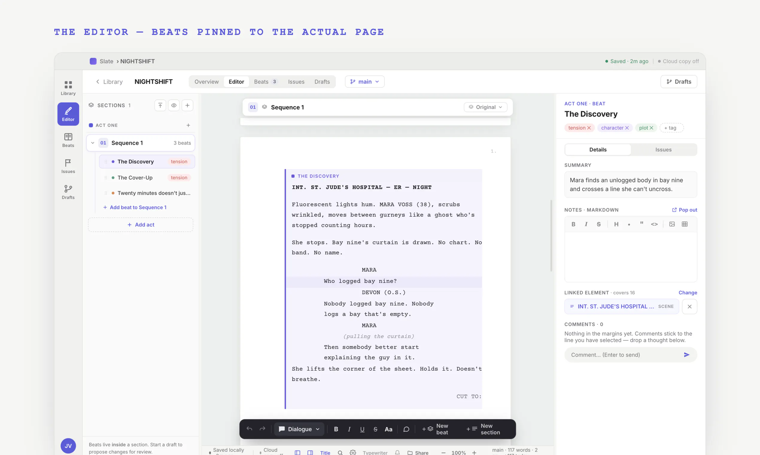 Slate Scripts — screenwriting Git style gallery image