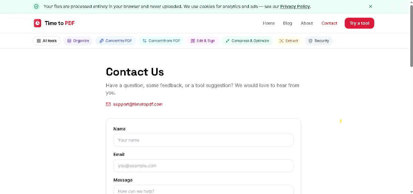 Time to PDF — Free Online PDF Tools gallery image
